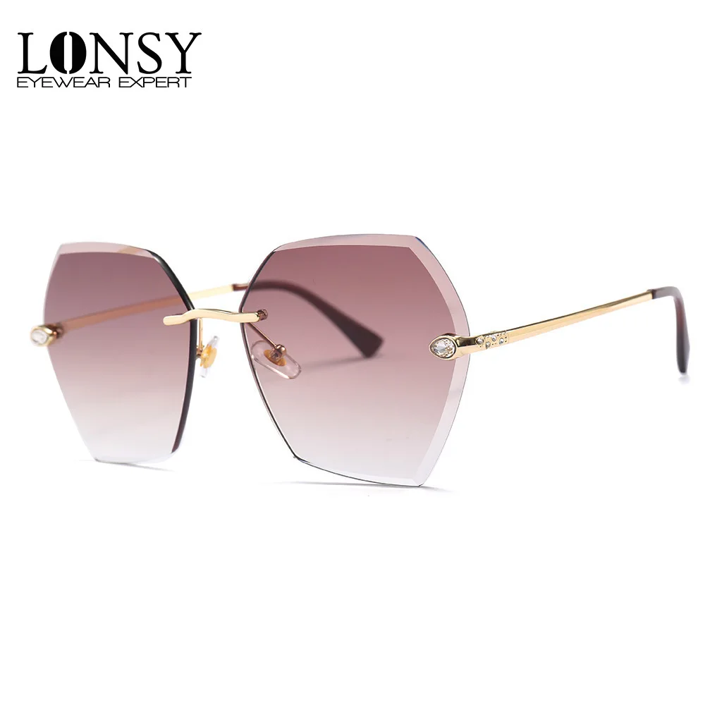

LONSY 2019 Fashion Cat Eye Sunglasses Women Luxury Brand Design Retro Metal Sun Glasses Female Shades UV400 DF25084
