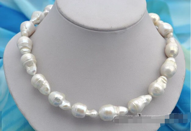 

fast17.5"25mm baroque white reborn keshi pearl necklace