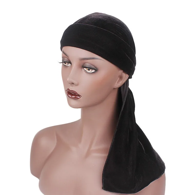 New Luxury Men's Velvet Durags Turban Bandana Headband Men Durag Biker
