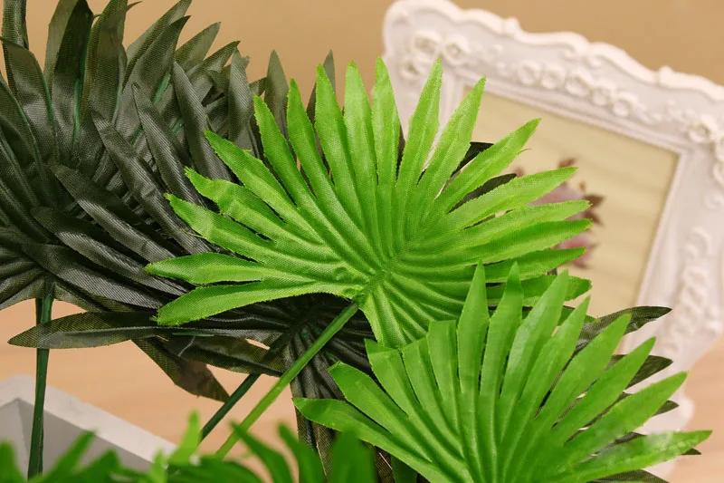 Искусственный веер пальмовое растение дерево Шелковый цветок зеленый поддельный растение цветок свадьба мебель Декор Поддельные Листва зеленое растение