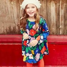 Стильное Брендовое детское платье Тканое платье с длинными рукавами и принтом для девочек детская одежда из чистого хлопка