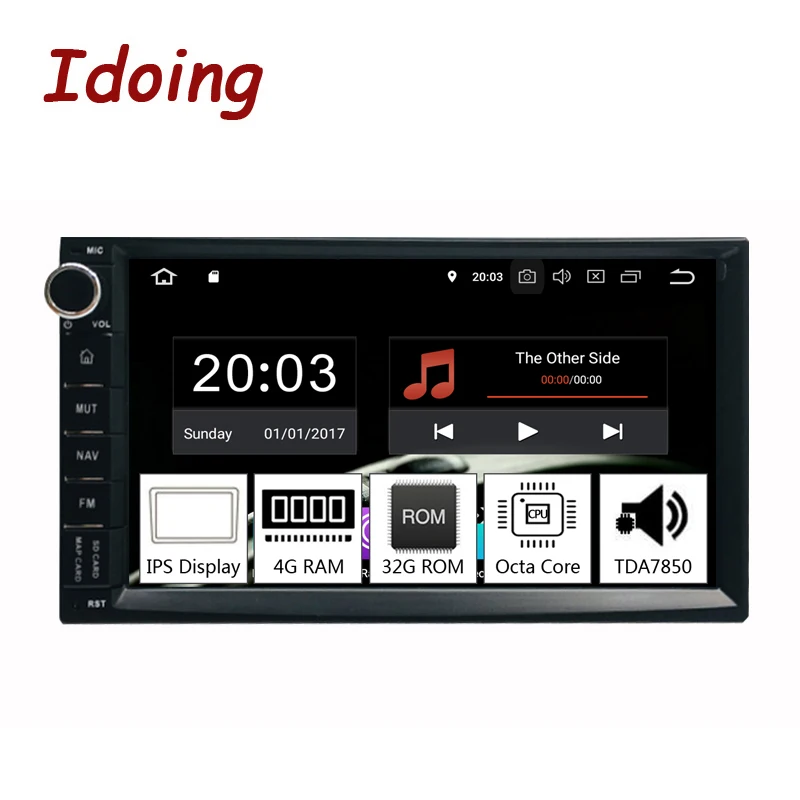 Автомобильный мультимедийный плеер Idoing Универсальный 2din на Android 8 0 с 7-дюймовым IPS