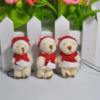 

500pieces/lot 4cm plush mini cartoon joint christms bear pendant diy doll toys bouquet accessories bag pendant jewelry