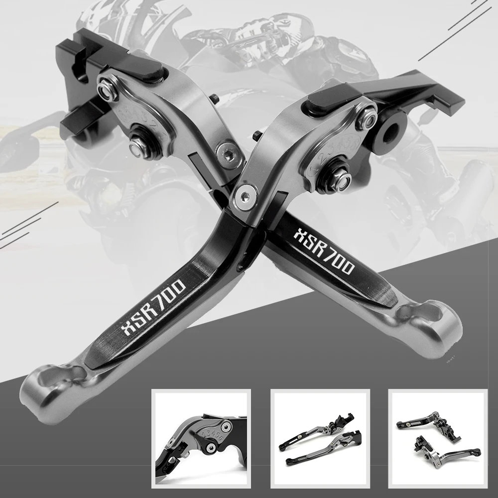Laser LOGO (XSR700) CNC Aluminum Motorcycle Clutch Brake Levers Adjustable Extendable Motor Lever For Yamaha XSR700 XSR 700 2016