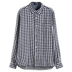 Горячая распродажа высокое качество модные для мужчин осень рубашка в клетку с длинным рукавом кнопка карман простой Топы корректирующие