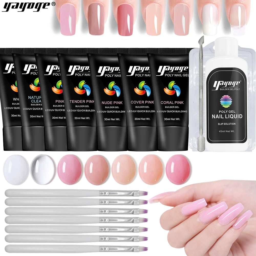 

Yayoge builder poly gel nail polish set sale gel varnish for nails extensions quick building DIY jelly gel lacquer polygel