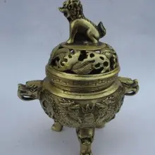 Разработанный китайский латунный(Лев и дракон) демпфер XuanDe censer