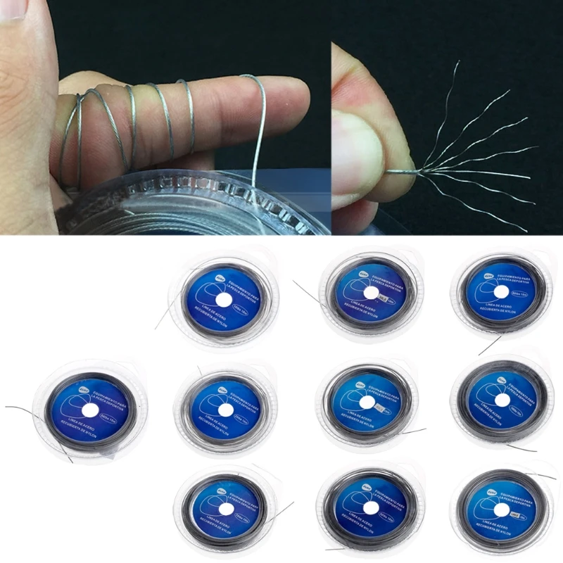 

Stainless Steel Fishing steel wire Fishing lines 10m max power 7 strands super soft wire lines Cover with plastic Waterproof