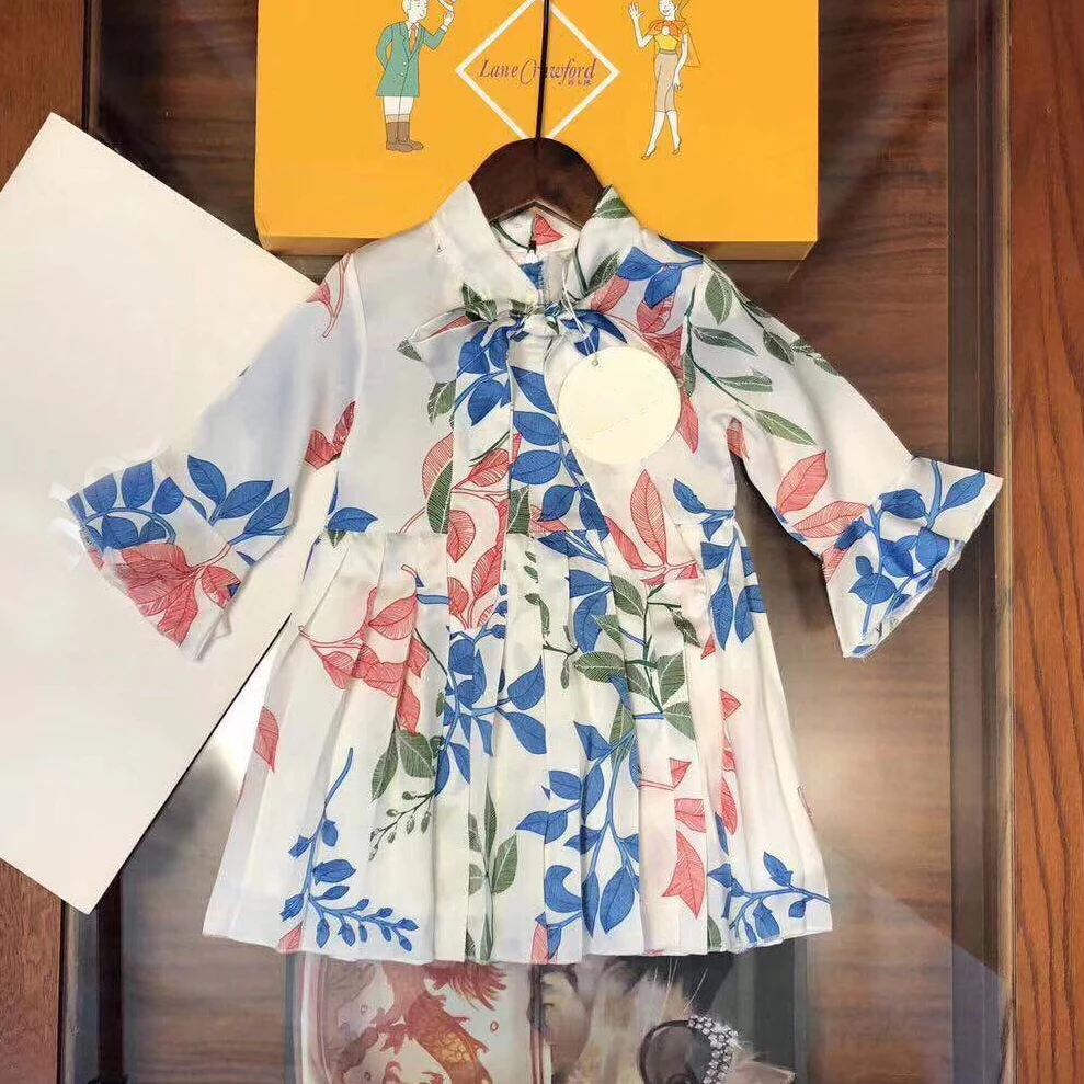 

2019 Luxury Brand designer style girl dress Top quality Fashion Spring casual cotton princess dresses for girls flower