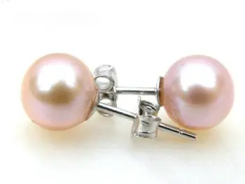 

Genuine 6mm AAA+++ perfect round lavender akoya pearl earring 14k white gold