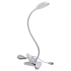 USB Управляется белый клип на светодиодный свет стол Touch светодиодный настольная лампа для чтения компьютера света с гибкое колено Eye Care datlight