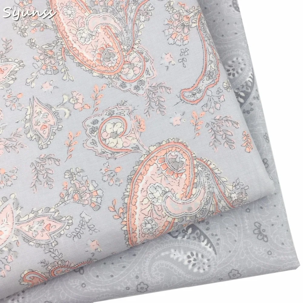

New Grey Floral 100% Cotton Fabric Diy Patchwork Tissue Cloth Handmade Tedios Quilting Sewing Baby Home Dealr Sheets Material