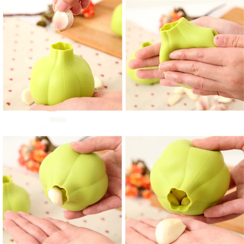 

1PCS Green Creative Silicone Garlic Peeler Garlic Presses Ultra Soft Peeled Garlic Stripping Tool Home Kitchen Accessories