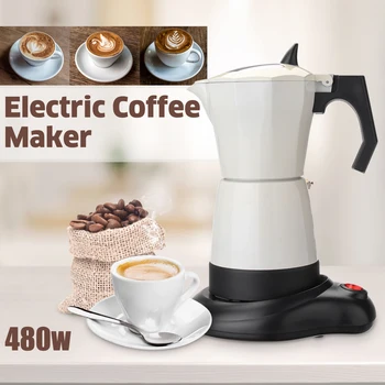 

480W 6 Cups Electric Tea Coffee Maker Pot Espresso Cafetera Machine Mocha Removable Coffee Kitchen Tool Home Office