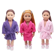 Одежда для кукол, банный халат, 3 цвета, 18 сапоги с меховой отделкой для девочек и 43-см, одежда для маленьких кукол, аксессуары, c260-c313