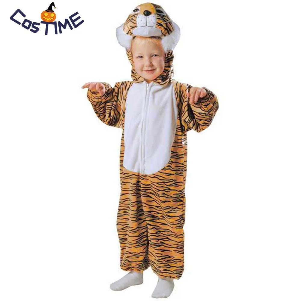 Tiger Plush Baby Toddler Child Costume Infant Safari Animal Jumpsuit Halloween 