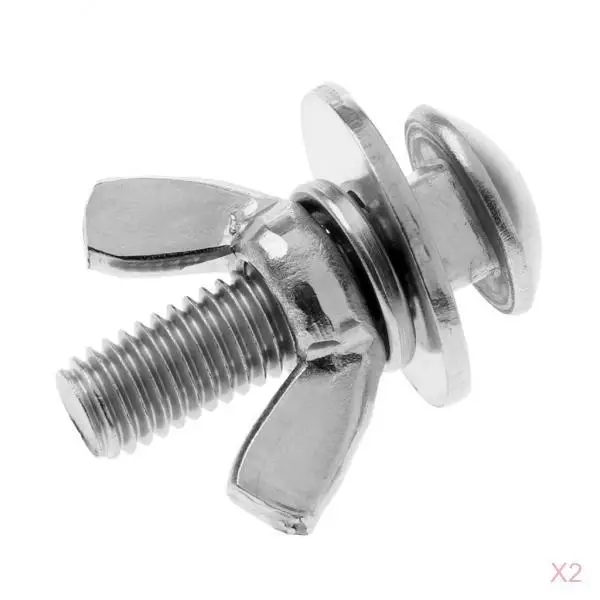 2 Sets Scuba Diving Backplate Stainless Steel Butterfly Screw Bolts Nuts