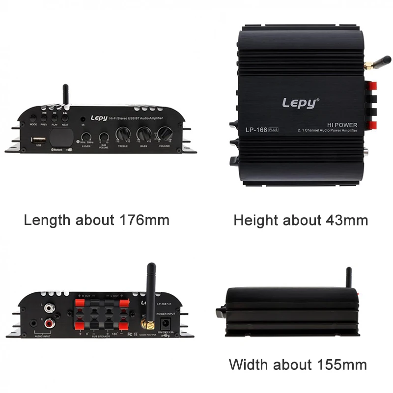 Lepy 168Plus Bluetooth усилитель беспроводной HIFI 2.1CH бас аудио динамик Цифровой Компактный