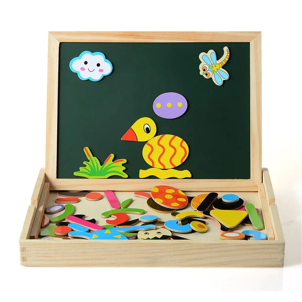 Мультифункциональный деревянный доске животных магнитные пазлы доски доска для рисования мольберт доска искусство игрушки для Для детей