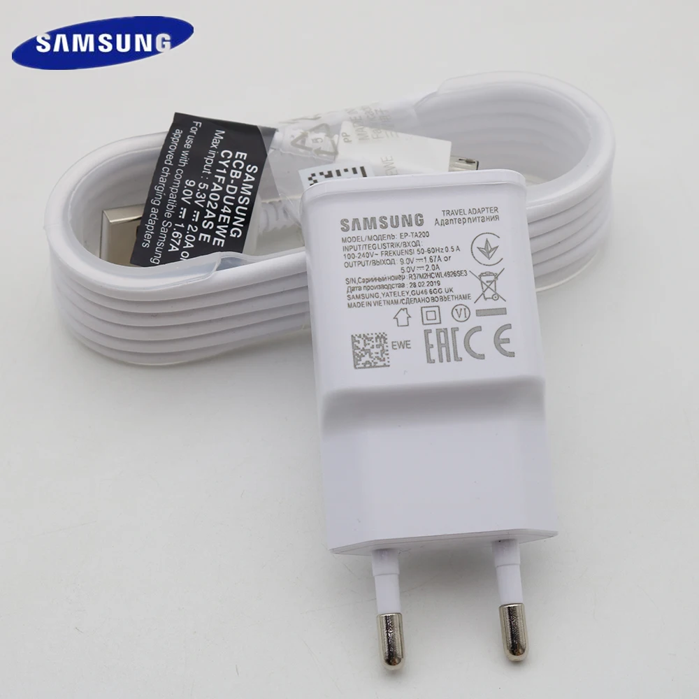 

Original for Samsung S6 S7 Edge Note4 5 Fast Charger Travel Adapter EU Galaxy S 6 S 7 9V1.67A 1.5m USB Cable Adaptive Charging