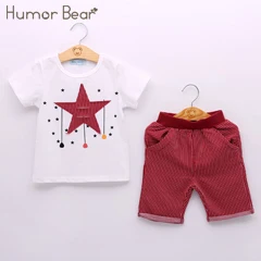 Humor bear/Одежда для маленьких девочек комплект одежды для девочек, комплект для девочек с жемчужинами, милые топы для маленьких девочек+ штаны, комплект для малышей Детская одежда