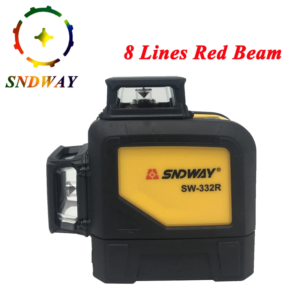 Лазер sndway уровень 8 линий/2 линии красный/зеленый луч вертикальный и горизонтальный Высокая точность 3D автоматический самонивелирующийся лазерный уровень