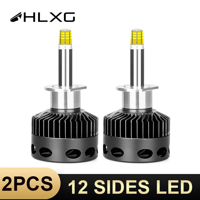 HLXG 13500LM h7 светодиодный H1 H3 H8 H9 H11 9005 9006 880 5202 9012 лампы фары из компактной стали