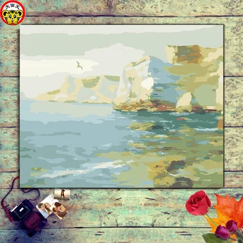 

painting by numbers art paint by number paintings by numbers on canvas Coast scenery with paints