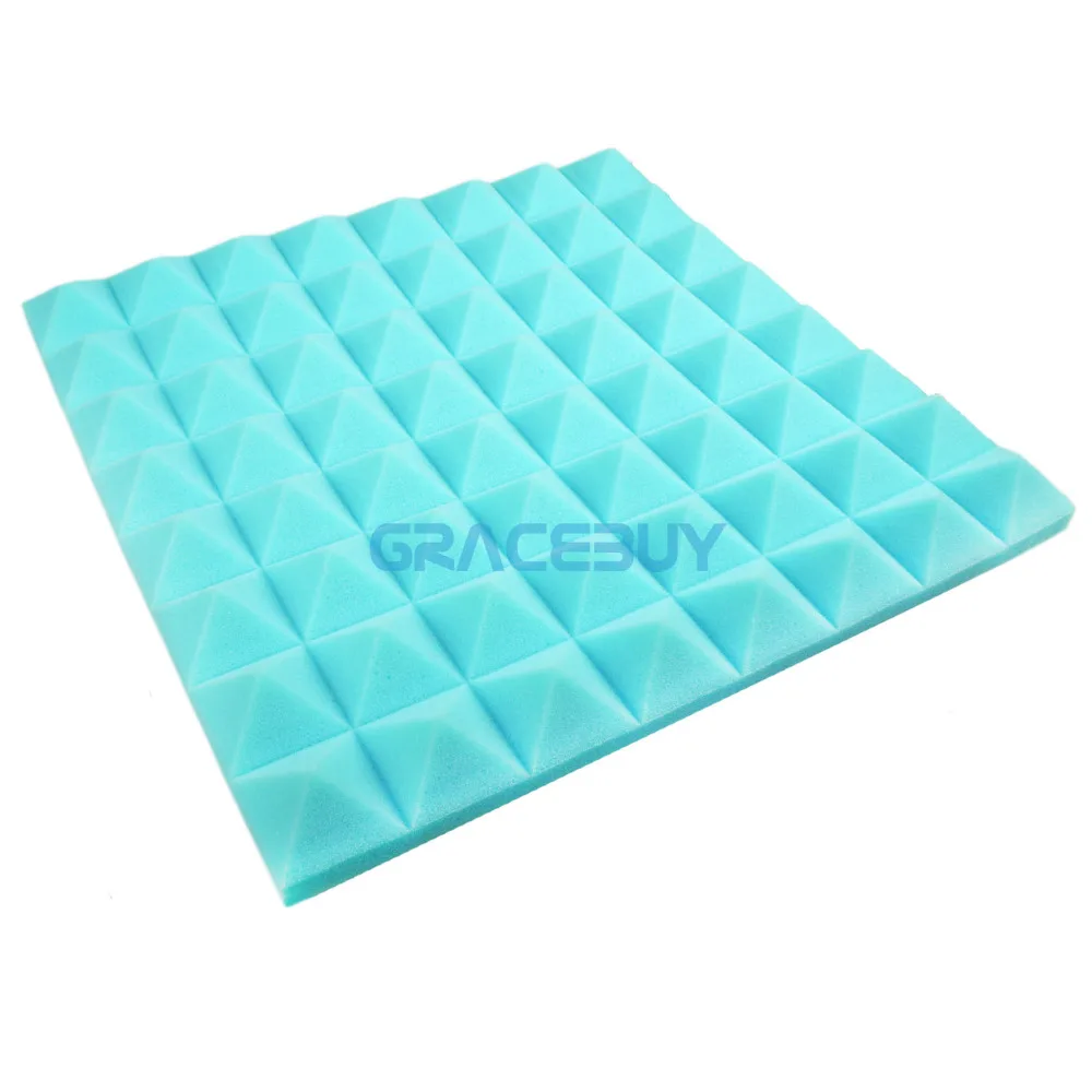 

Pyramid Soundproofing Foam 12PCS Noise Cancelling Reducing Deadening Foam Recording Studio Material For KTV Home Drum Piano Room
