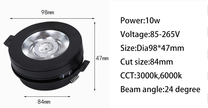 Super Bright  220V Led downlight COB Spot Light 3w 5w 7w 10w recessed Lights Bulbs Indoor Lighting warm white /cold white