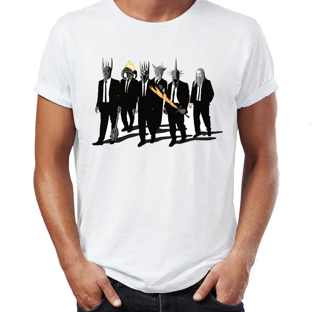 

Men's T Shirt Lord of The Rings Villains Sauron Saruman Reservoir Dog Crossover Artwork Awesome Tee