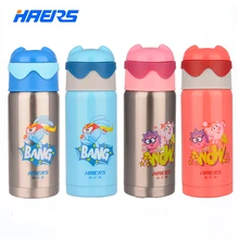 Haers thermosflasche 350 ml bpa frei leak proof kompaktes design kinder Baby Stroh Flasche mit Tasche plus Einem Zusätzlichen Stroh HX-350-5