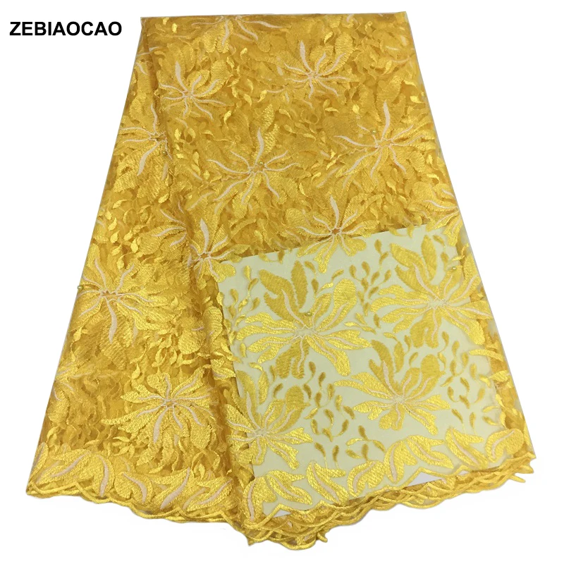 

2019 High quality Royal blue color nigerian french Embroidered lace african lace fabric for party dress 5yards/lot Free shipping