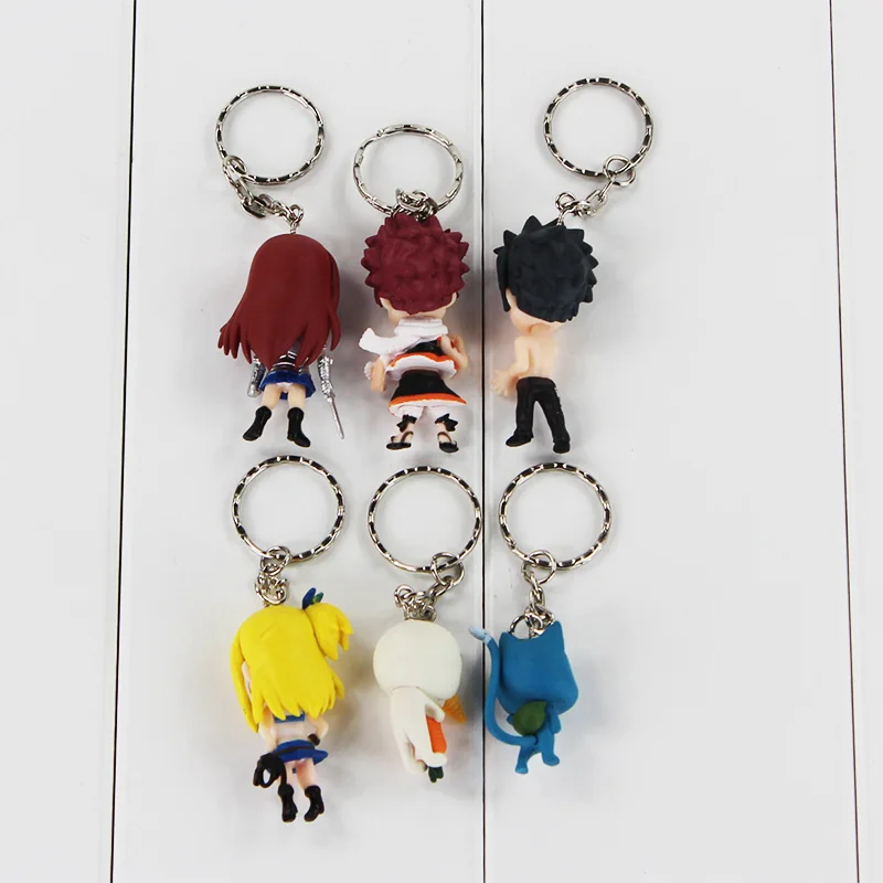 Fairy Tail - Chibi Team Natsu 6pcs/set Figure and Keychain Pendant