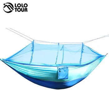 

Ripstop Double Bug Mosquito Net Hammock Tent Hamak Lightweight Nylon Hamac Hamaca Camping hangmat Tree Swing With Straps