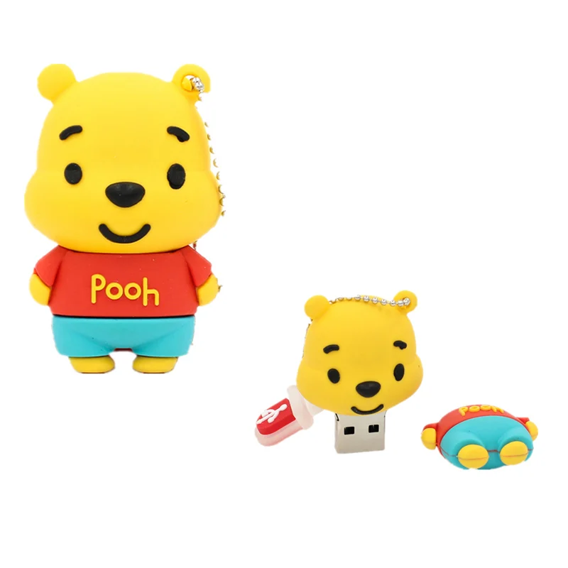 

USB Flash 128GB Pendrive Usb Flash Drive Pooh Bear Lovely Pen Drive Memory Stick 4GB 8G 16G 32GB 64GB 128GB Thumbdrives Hot Sale
