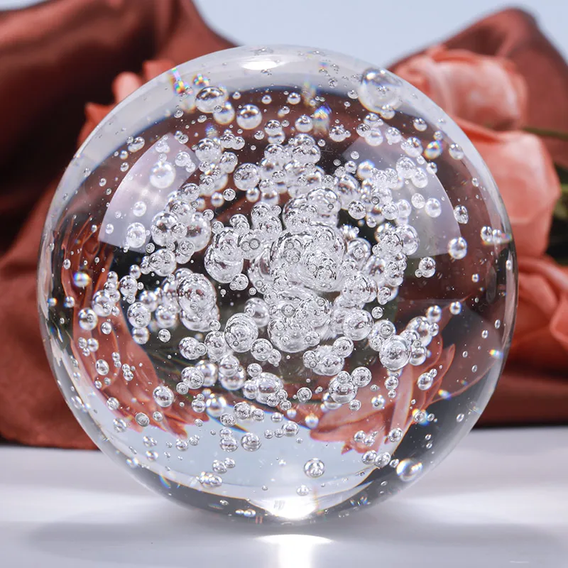 qianyue Kristall L/öwenzahn Ball Figurine Feng Shui B/üro Dekorative Sturm Glaskugeln Ornamente L/öwenzahn Statue Handwerk 60mm