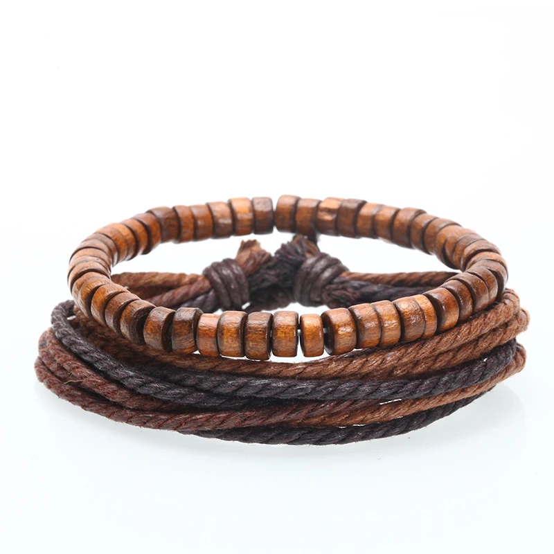 Mcllroy leather bracelet/men/women Handmade Multi-layer weaving bracelets bangles friendship bracelet man jewelry dropshipping