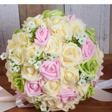 ПЭ ручной работы Pe Роза Свадебные цветы брошь букет для невесты Искусственные Свадебные букеты