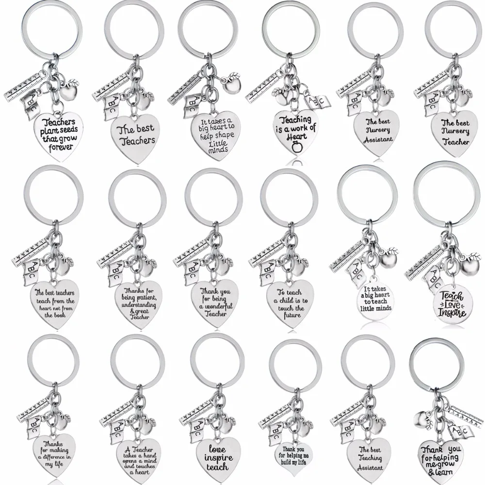 Брелок с надписью Love Heart линейка Apple ABC Book Charms брелок для преподавателя ювелирные
