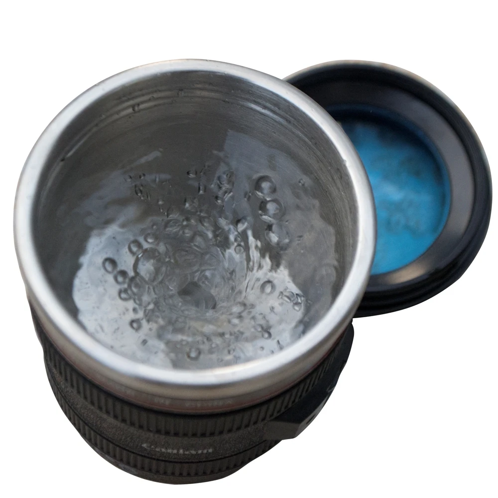 300ML Emulation Camera Lens Stainless Steel Inner Kitchen Dining Bar Drinkware Home Office Milk Tea Coffee