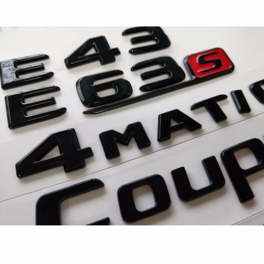 Gloss Black C63s AMG V8 BITURBO 4MATIC Badges Emblems for Mercedes Benz W205