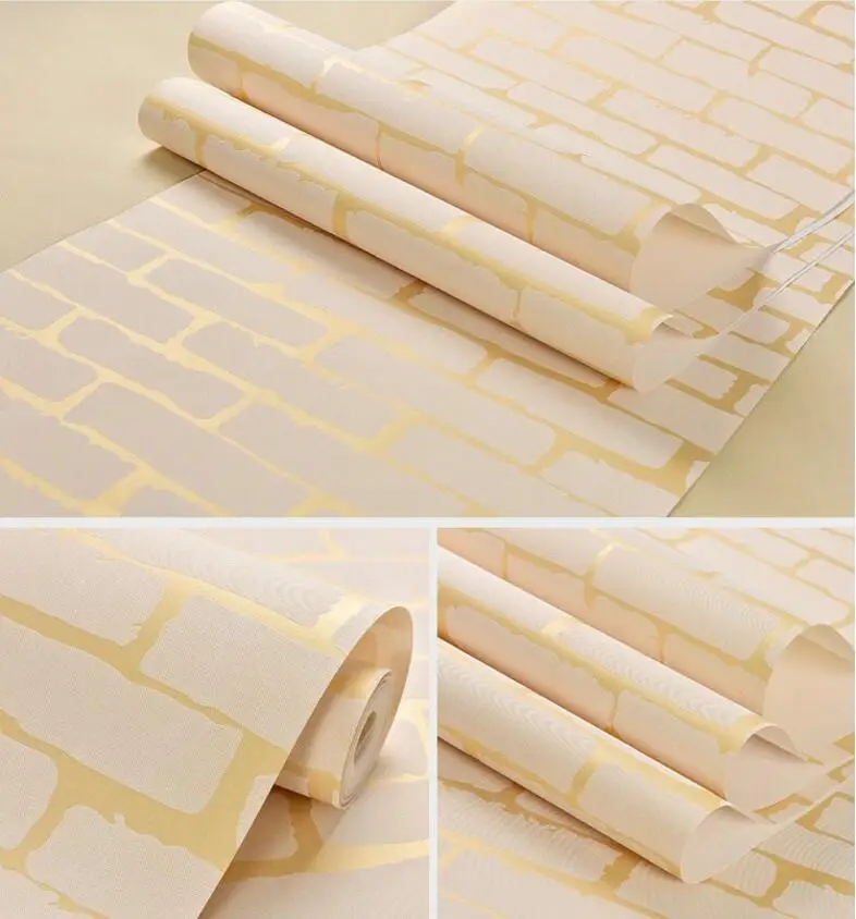 

Solid Color 3D Non-woven Brick Wallpaper Living Room Wall Decoration TV Background Wall Stricker Ative Imitation Brick Wallpaper
