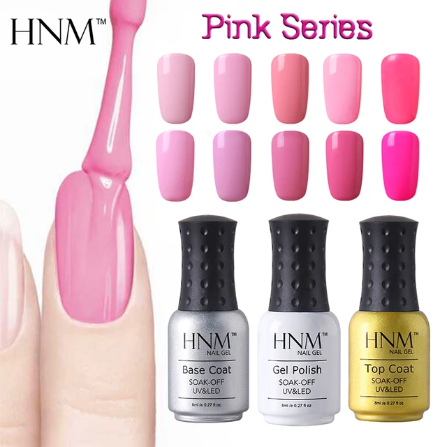 8ml nail polish HNM Lamp UV Gellak Led Pink Polish Nail off Soak 8ml