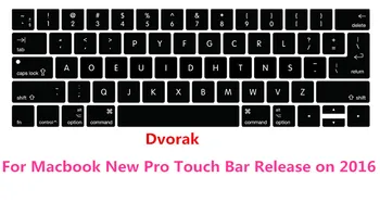 

For Macbook New Pro 13" A1706 15" A1707 With Touch Bar Release on 2017 Dvorak Keyboard Protector Cover Keypad Skin