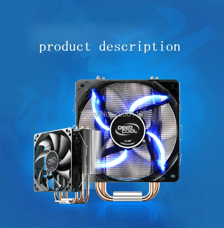 Кулер для процессора Deepcool 4 медные тепловые трубки для Intel 775 115X AMD AM3 AM4 cpu Радиатор 12 см светодиодный Blu-Ray Вентилятор охлаждения процессора ПК тихий