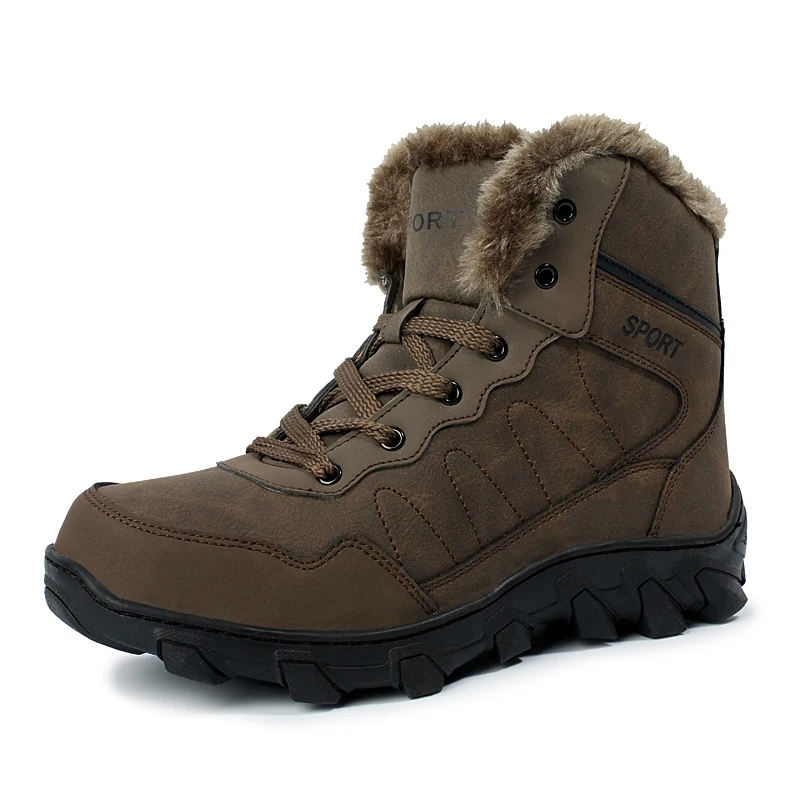 

Large Size 39-46 Men Hiking Shoes Winter Warm Fur Snow Boots Male for Men Shoes Adult Comfort Plush Anti-skid Sneakers Footwear