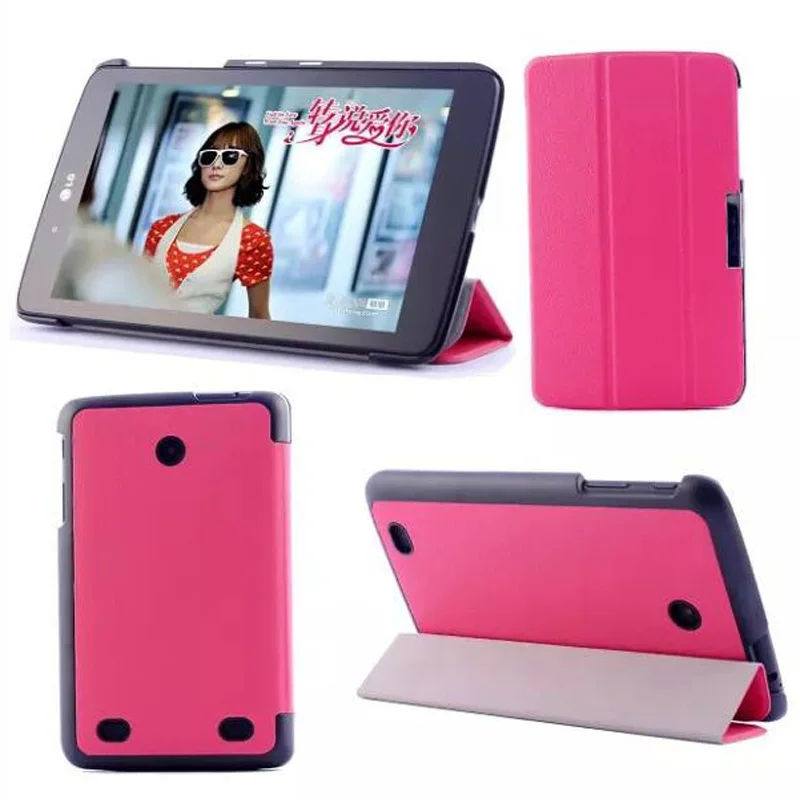 

New Luxury 3-Folding Ultra Thin Slim Sleeve Magnetic Folio Stand Leather Case Smart Cover For LG GPad 7.0 V400 G Pad 7 V410 7