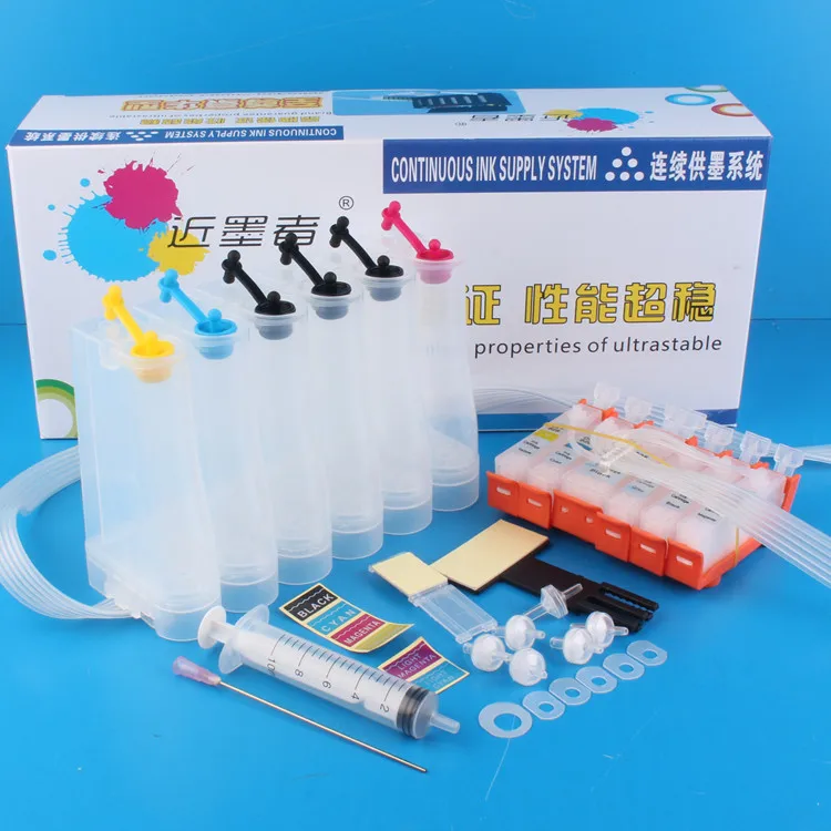 يونيفرسال 6 اللون مستمر الحبر نظام العرض كيبك عدة مع المساعدون خزان الحبر لكانون MG6180 MG6280 MG8180 MG8280 طابعة