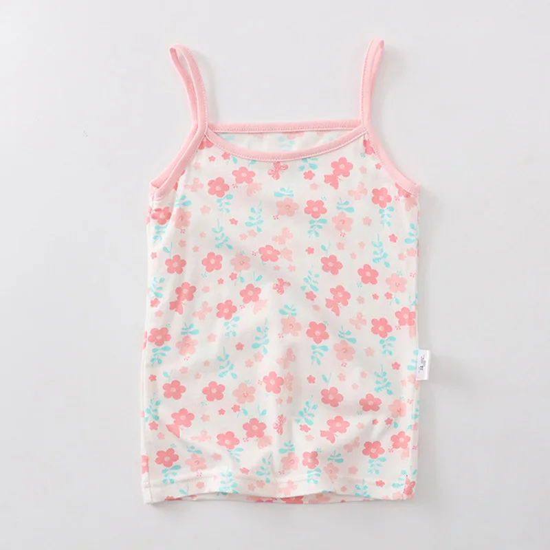 

Baby Girl Summer Top Clothes Cotton Undershirt Vest Casual Tank Halter Underwear Floral tshirt Camisoles Promotion Girl Clothing